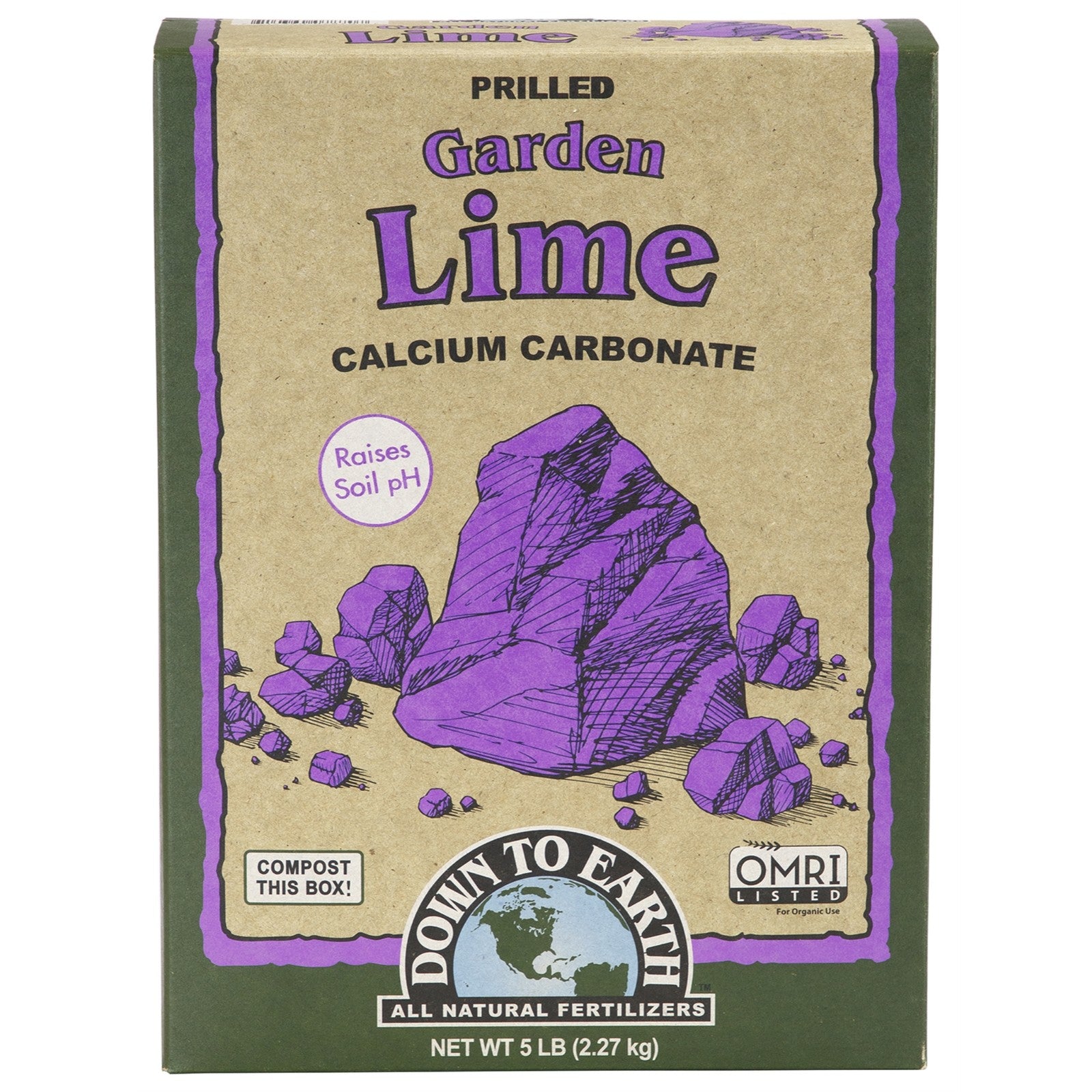 Down to Earth Organic Prilled Garden Lime Calcium Carbonate Soil Amendment, 5 Lb
