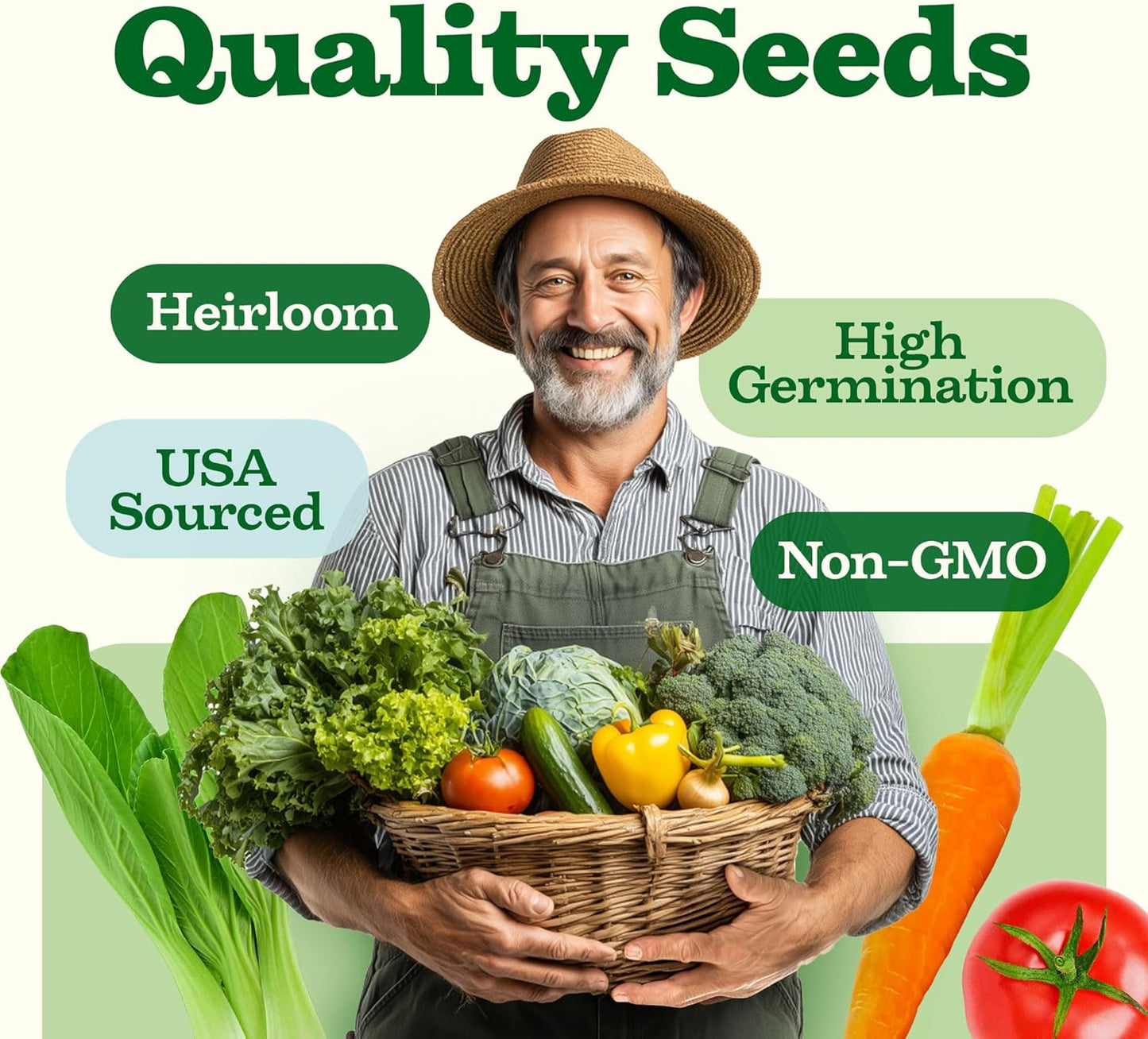 55 Variety Survival Seed Vault 28,000+ Heirloom Non-Gmo Vegetable Seeds for Planting, High Germination, Emergency Food Supply,Year-Round Garden Starter Kit,Gift for Gardeners (55 Varieties)