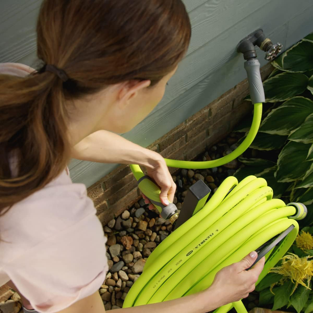 Garden Lead-In Hose with Swivelgrip, 5/8 In. X 10 Ft., Lightweight All-Weather Water Hose, Durable and Flexible, Leak-Free Connections