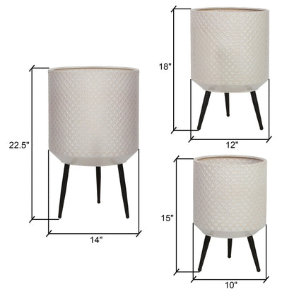 Metal Avery Modern Planters (Set of 3)