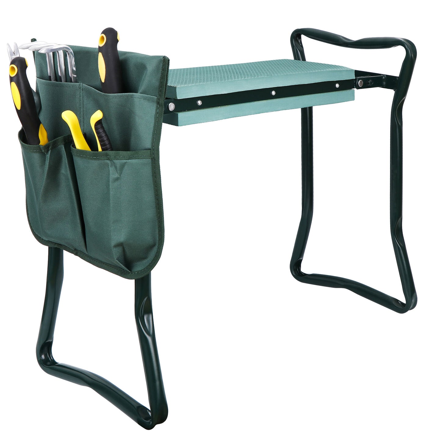 Folding Garden Kneeler Bench Kneeling Soft Eva Pad Seat with Stool Pouch