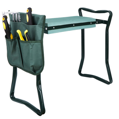 Folding Garden Kneeler Bench Kneeling Soft Eva Pad Seat with Stool Pouch