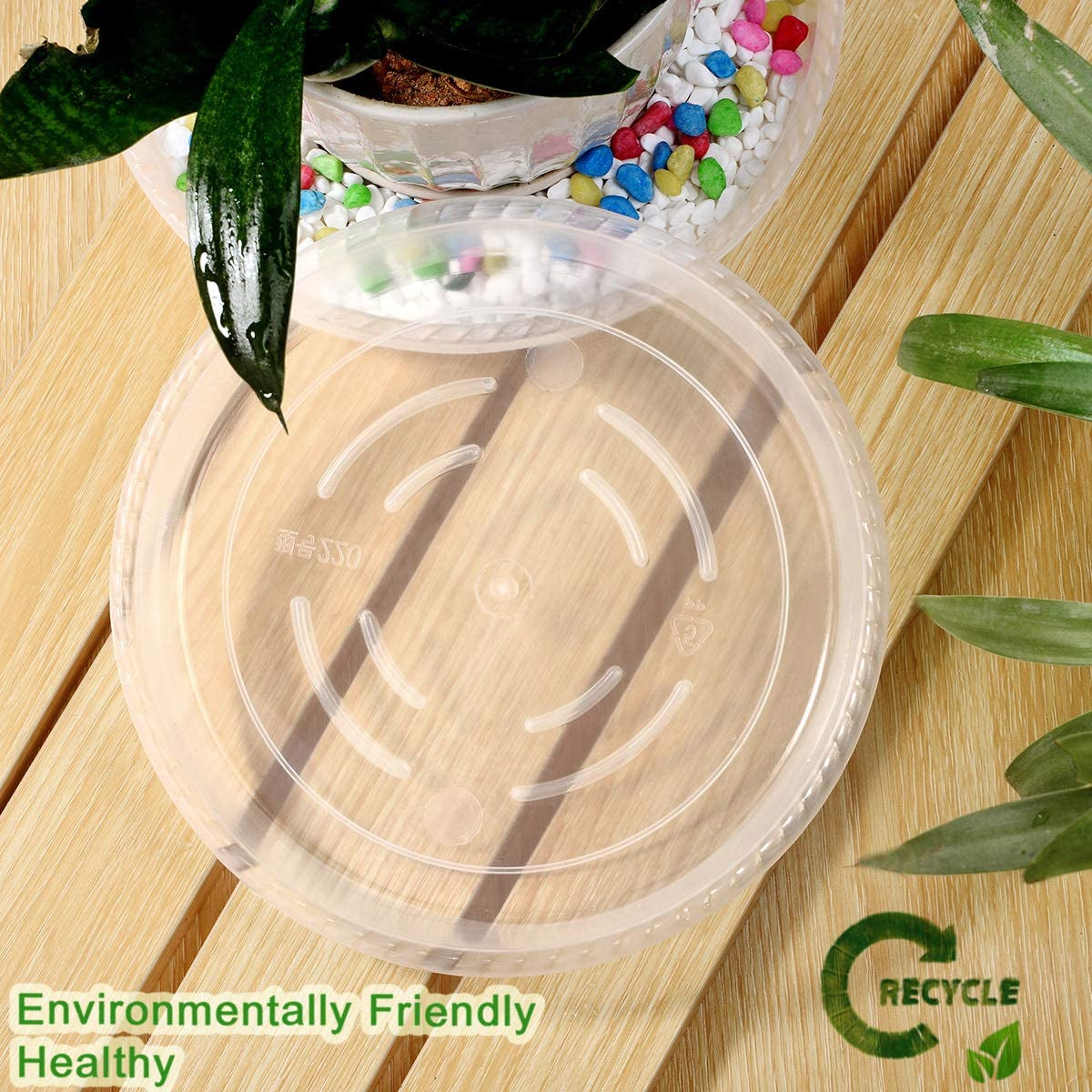 6 Pack Plant Saucers Drip Tray, 6 8 10 12 14 15 Inch Heavy Sturdy Plastic Flower Pot Saucers for Indoor,Clear Plastic Planter Water Tray for Pots Base (10''-Clear)