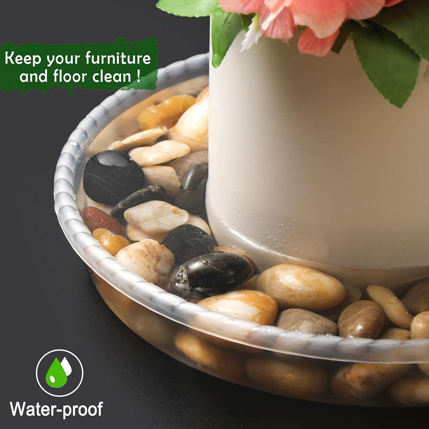 6 Pack Plant Saucers Drip Tray, 6 8 10 12 14 15 Inch Heavy Sturdy Plastic Flower Pot Saucers for Indoor,Clear Plastic Planter Water Tray for Pots Base (10''-Clear)