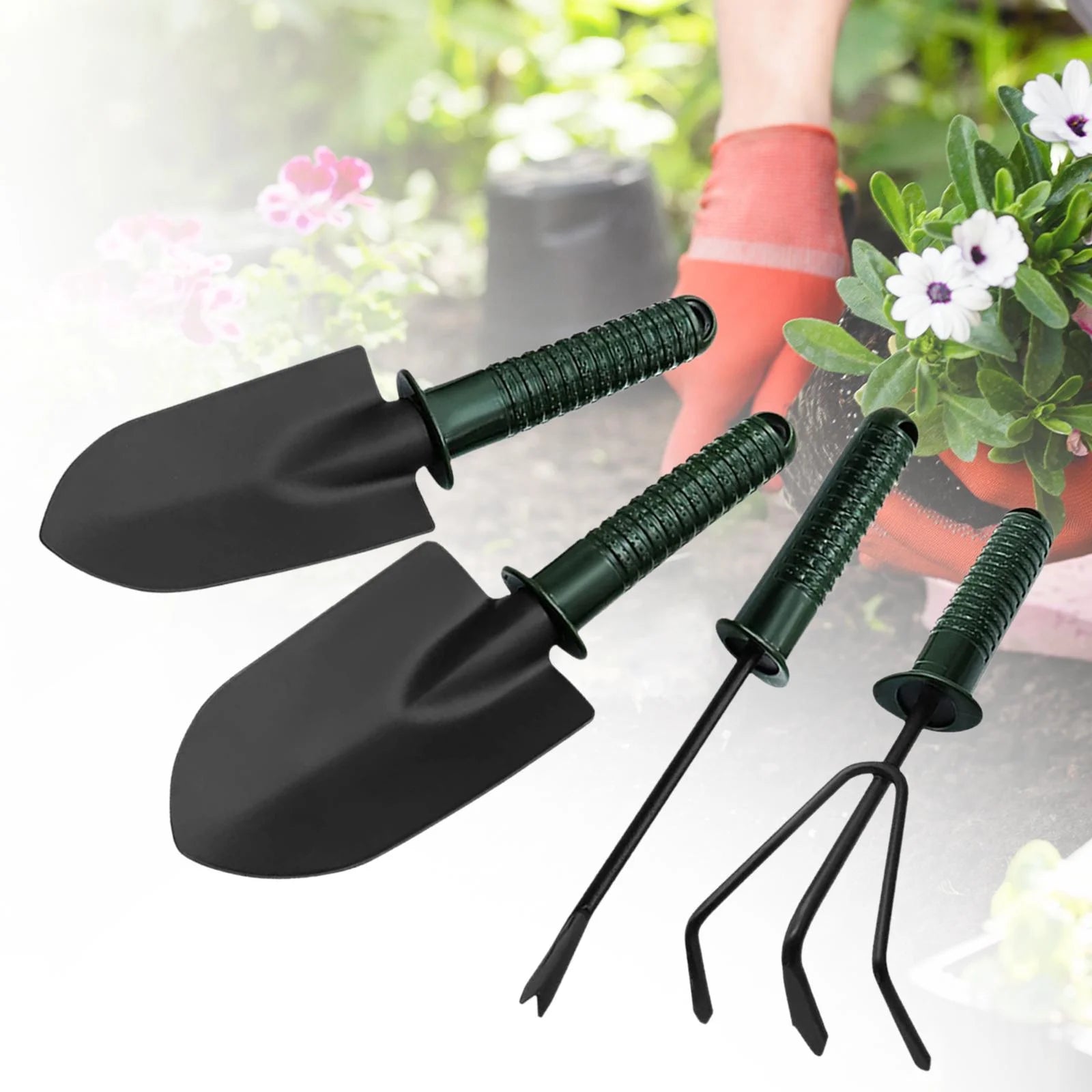 4Pcs Gardening Tools, Garden Rake, Gardending Hand Tools for Lawn, Bonsai, Garden, Yard, Gifts
