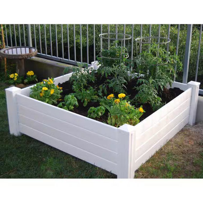 White Vinyl Raised Garden Bed (48 In. L X 15 In. W X 48 In. H)