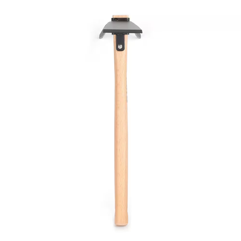 14.4-Inch Wooden Handle Digging Hoe and Cultivator Combination Tool