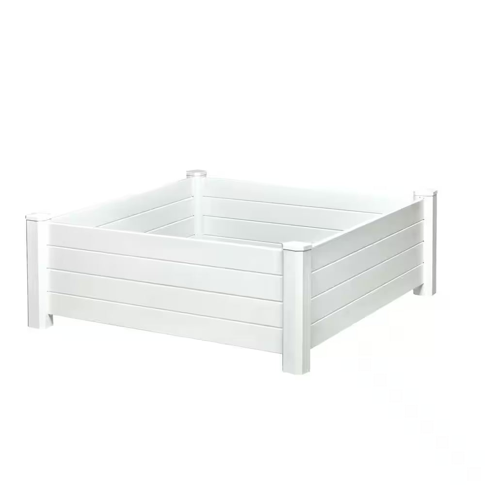White Vinyl Raised Garden Bed (48 In. L X 15 In. W X 48 In. H)