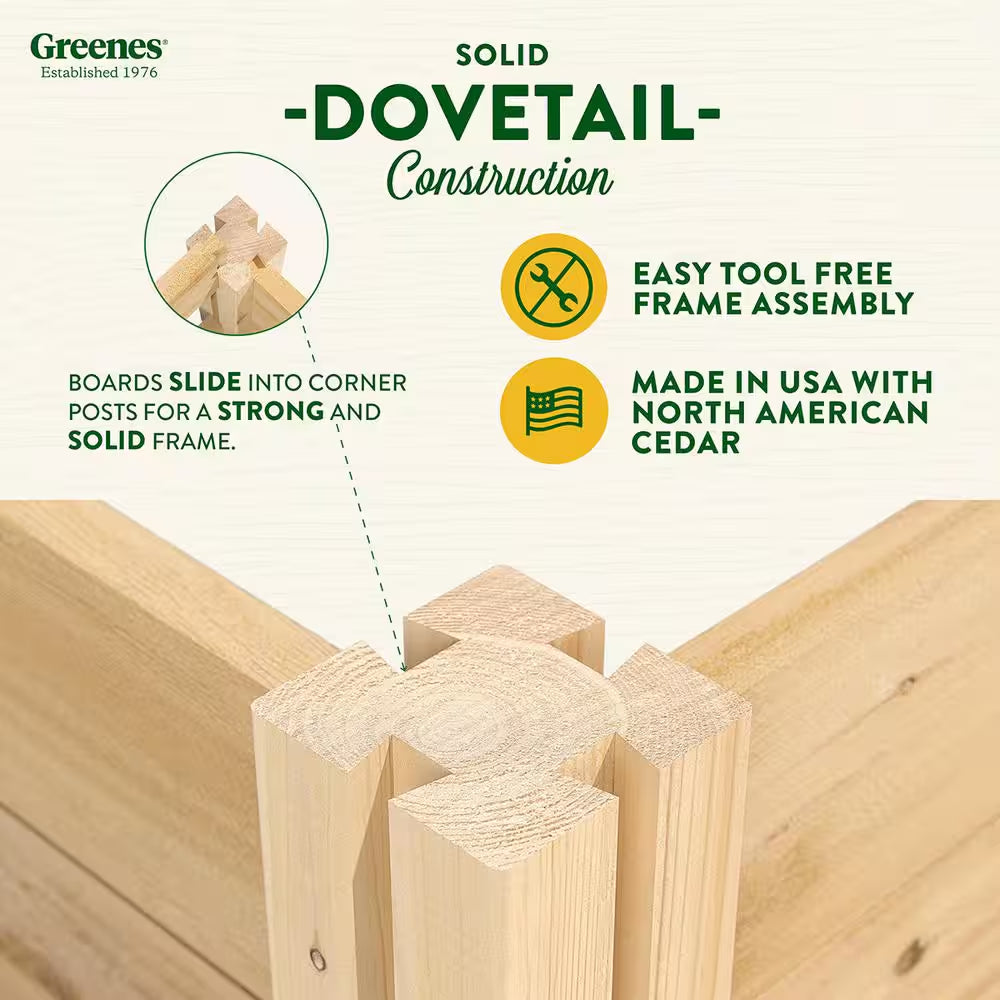 Premium Sanded Natural Cedar 2-Tiered Raised Garden Bed with 3/4 In. Thick Boards (96 In. L X 48 In. W X 10.5 In. H)