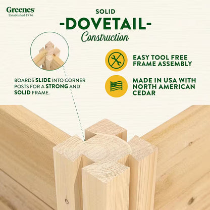 Premium Sanded Natural Cedar 2-Tiered Raised Garden Bed with 3/4 In. Thick Boards (96 In. L X 48 In. W X 10.5 In. H)