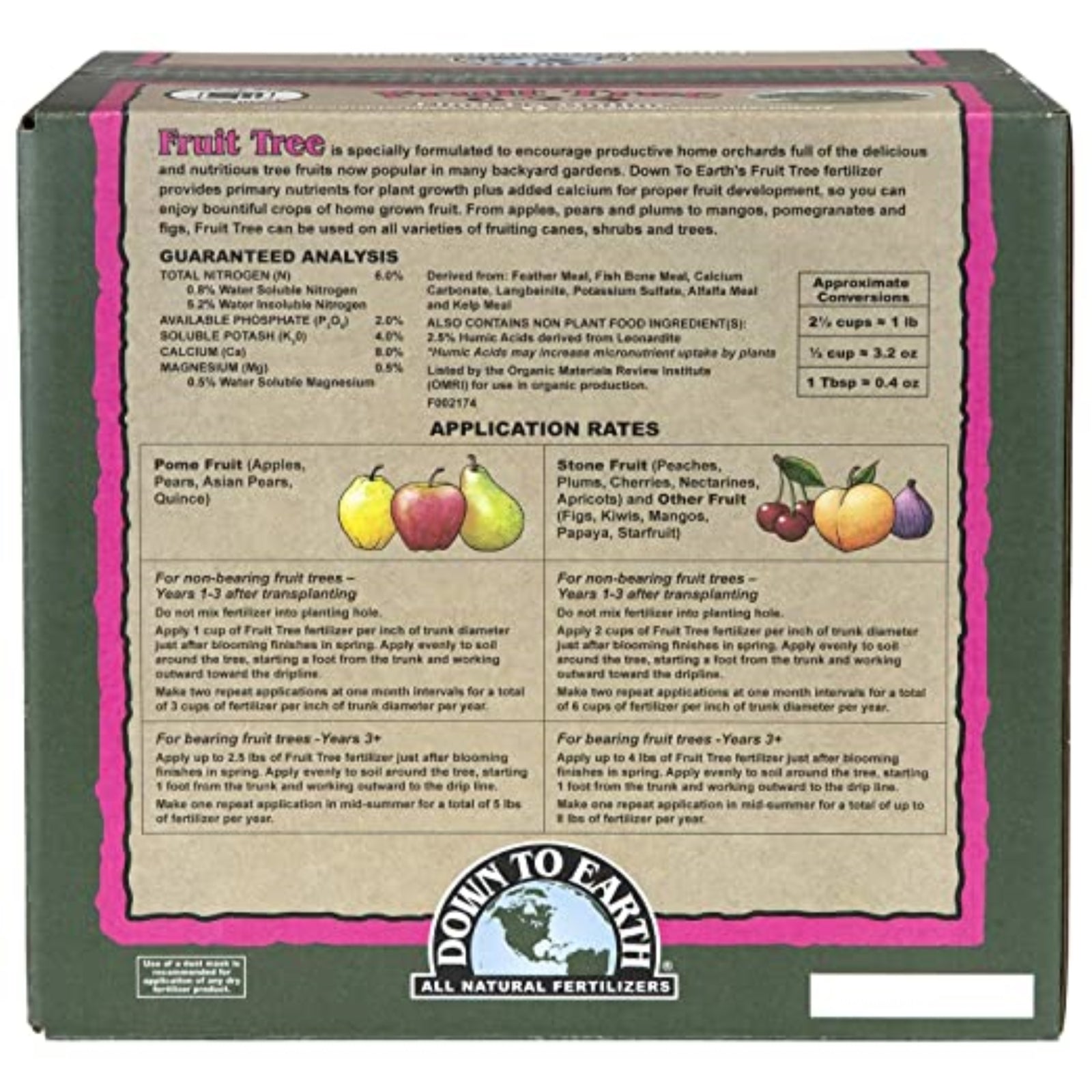 Down to Earth Organic 6-2-4 Fruit Tree—All-Natur