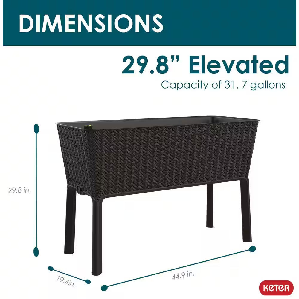 Splendor 29.8 In. H X 44.9 In. W Anthracite Raised Garden Bed
