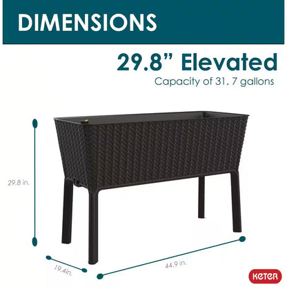 Splendor 29.8 In. H X 44.9 In. W Anthracite Raised Garden Bed