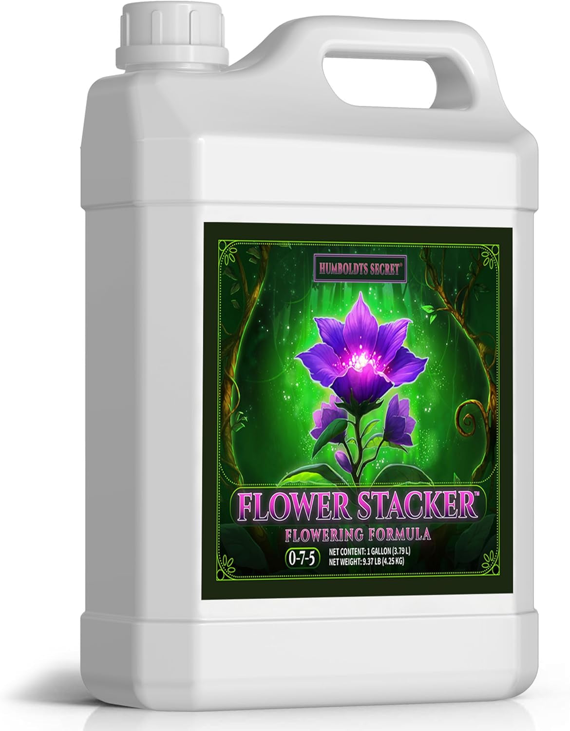 Flower Stacker | 0-7-5 Bloom Booster with Vitamin B1 | High Phosphorus Potassium Flowering Nutrients | Potting Soil Hydroponics Coco | Indoor & Outdoor Plants | 1 Gallon