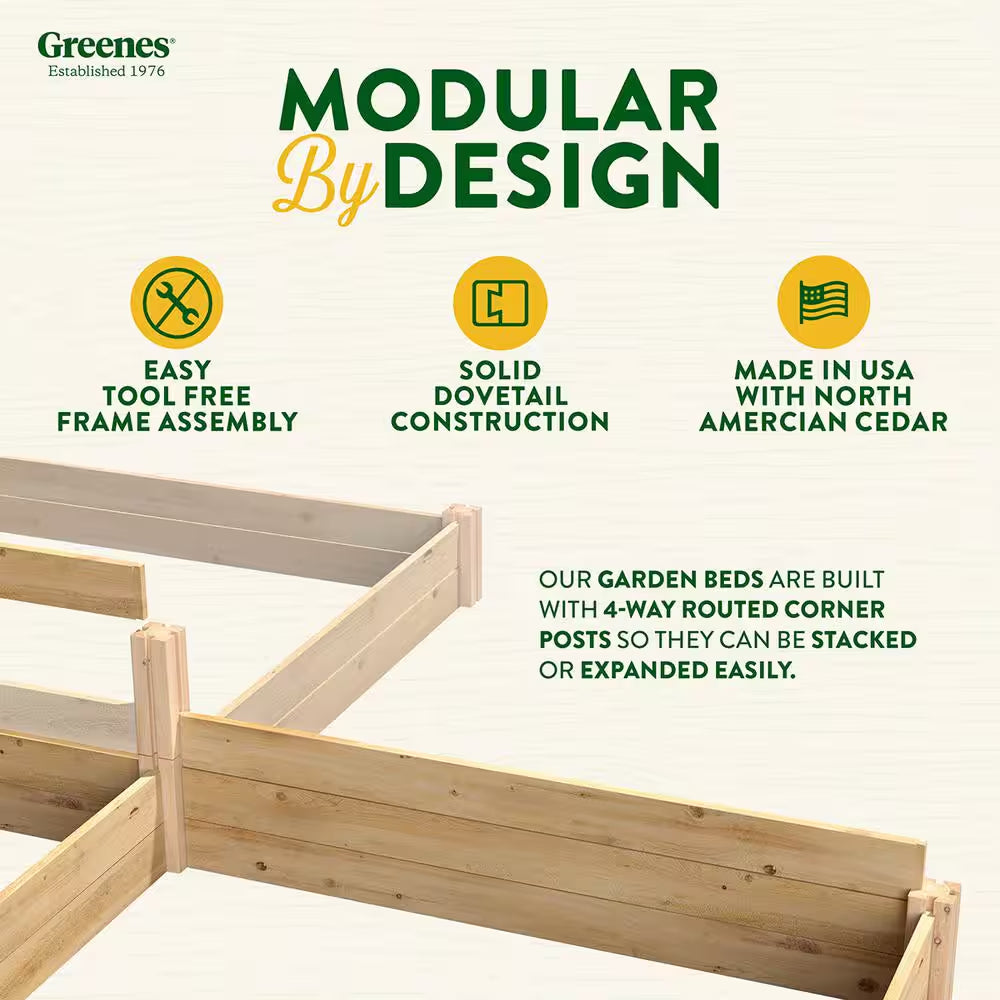 Premium Sanded Natural Cedar 2-Tiered Raised Garden Bed with 3/4 In. Thick Boards (96 In. L X 48 In. W X 10.5 In. H)