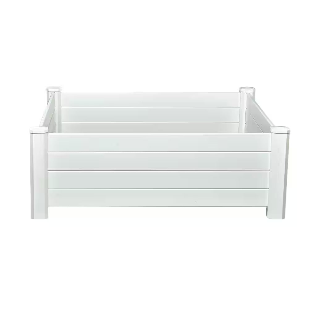 White Vinyl Raised Garden Bed (48 In. L X 15 In. W X 48 In. H)