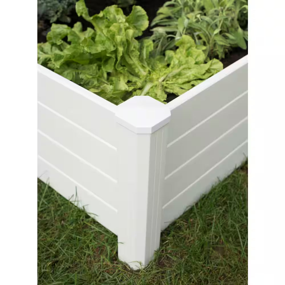 White Vinyl Raised Garden Bed (48 In. L X 15 In. W X 48 In. H)