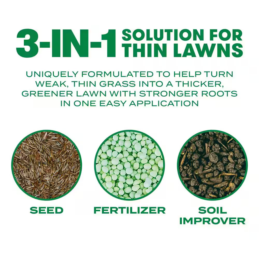 Turf Builder Thick'R Lawn Sun and Shade 12 Lbs. Grass Seed, Fertilizer and Soil Improver to Thicken Thin Grass