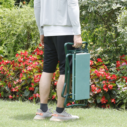 Folding Garden Kneeler Bench Kneeling Soft Eva Pad Seat with Stool Pouch