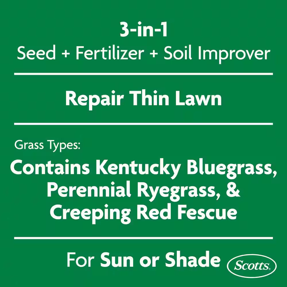 Turf Builder Thick'R Lawn Sun and Shade 12 Lbs. Grass Seed, Fertilizer and Soil Improver to Thicken Thin Grass