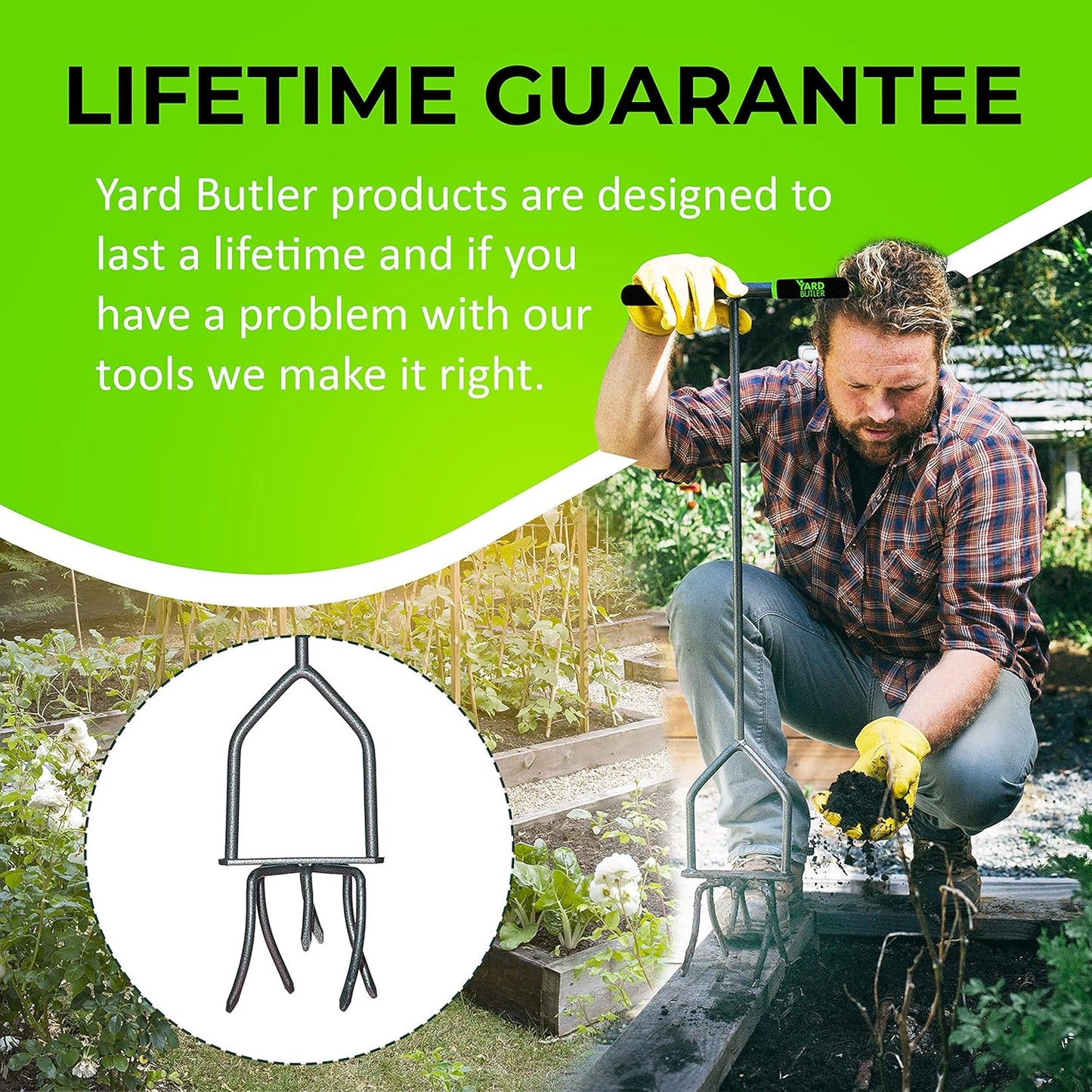 Twist Tiller Garden Cultivator & Hand Tiller Heavy Duty Garden Claw Hand Tool - ITNT-4
