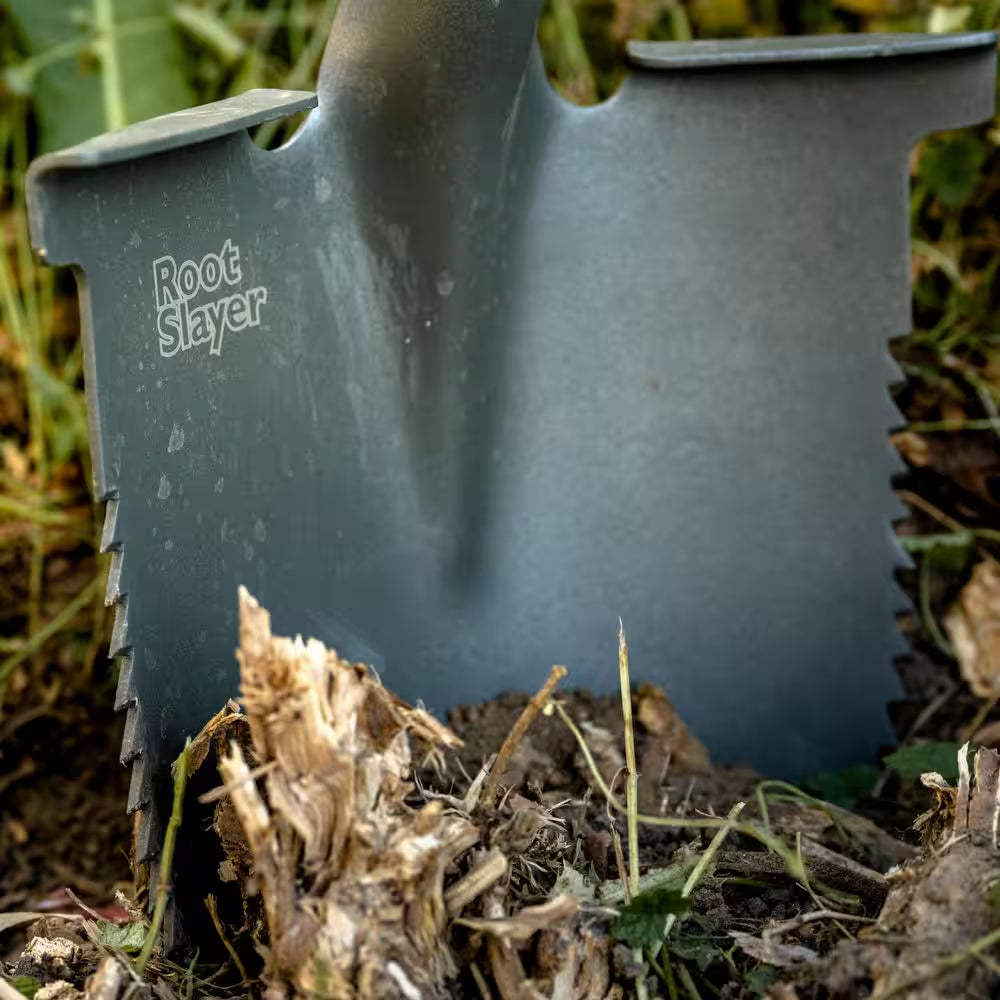 57 In., 46.5 In. Handle Root Slayer Carbon Steel XL round Head Shovel