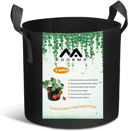 12 Packs 7 Gallon Grow Bags, Heavy Duty 300G Thickened Nonwoven Fabric Plant Pots with Handle
