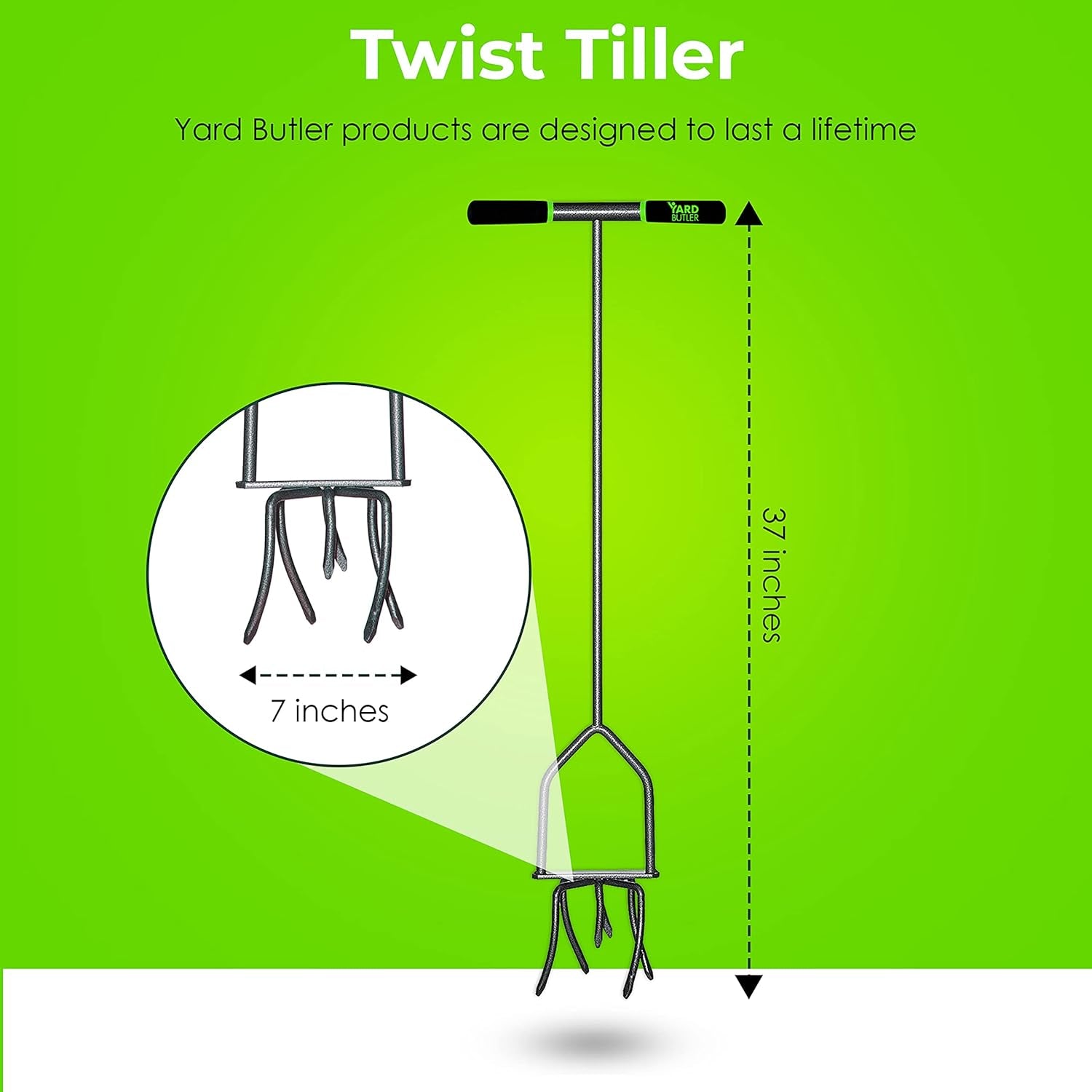 Twist Tiller Garden Cultivator & Hand Tiller Heavy Duty Garden Claw Hand Tool - ITNT-4