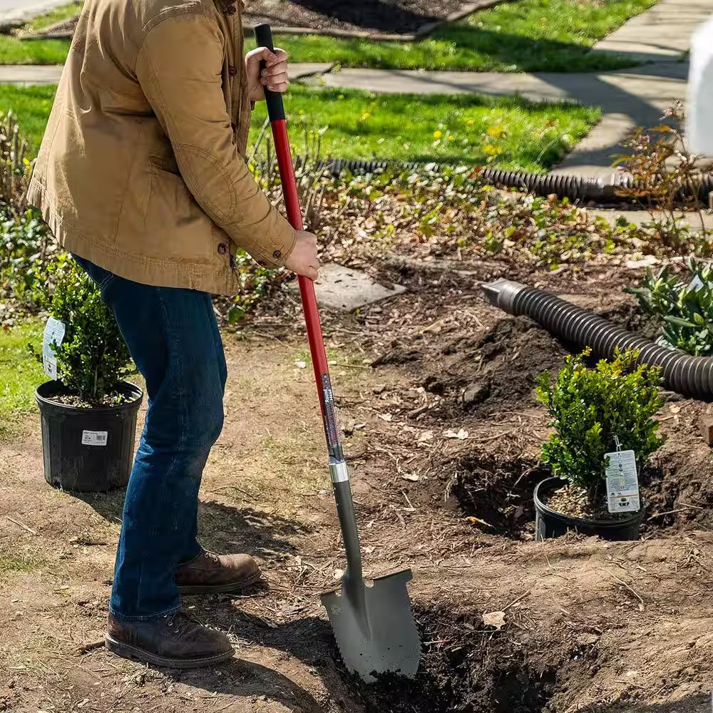 57 In., 46.5 In. Handle Root Slayer Carbon Steel XL round Head Shovel