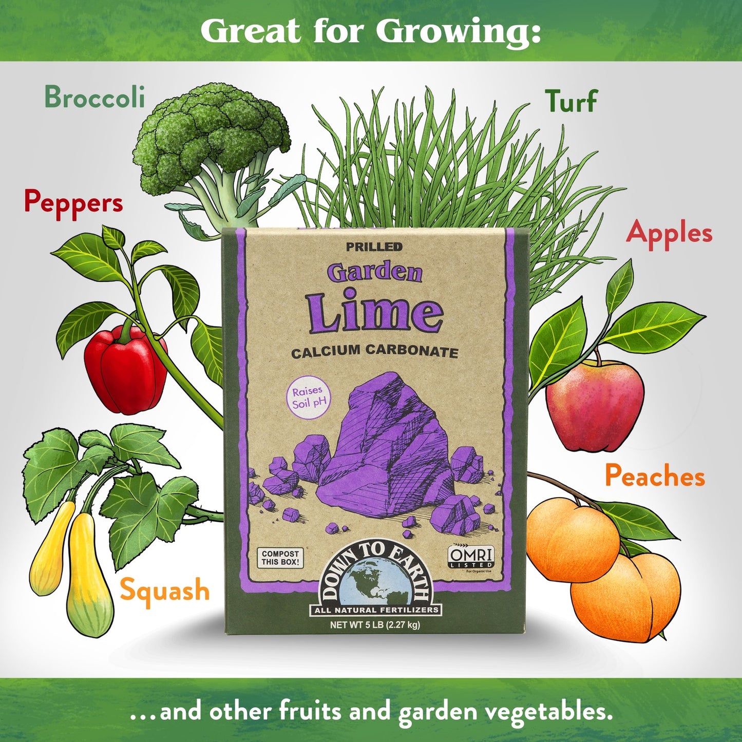 Down to Earth Organic Prilled Garden Lime Calcium Carbonate Soil Amendment, 5 Lb