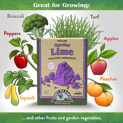 Down to Earth Organic Prilled Garden Lime Calcium Carbonate Soil Amendment, 5 Lb