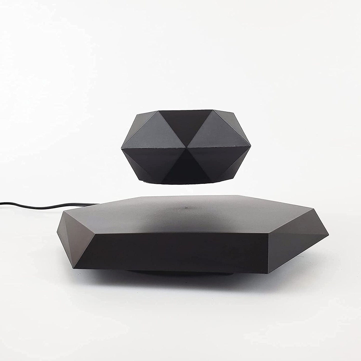 Magnetic Levitating Plant Pot - Rotating Floating Planter for Home and Office Decoration (Black)