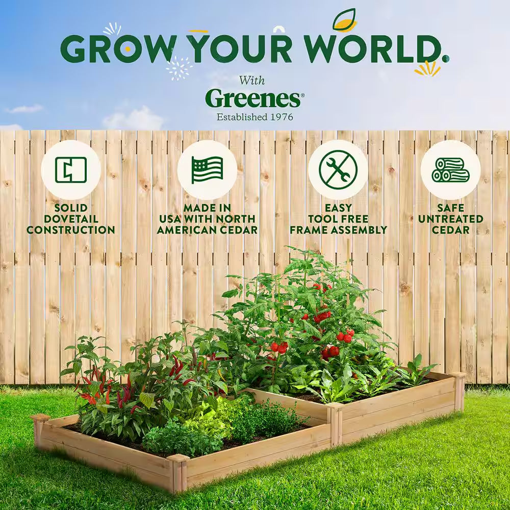 Premium Sanded Natural Cedar 2-Tiered Raised Garden Bed with 3/4 In. Thick Boards (96 In. L X 48 In. W X 10.5 In. H)