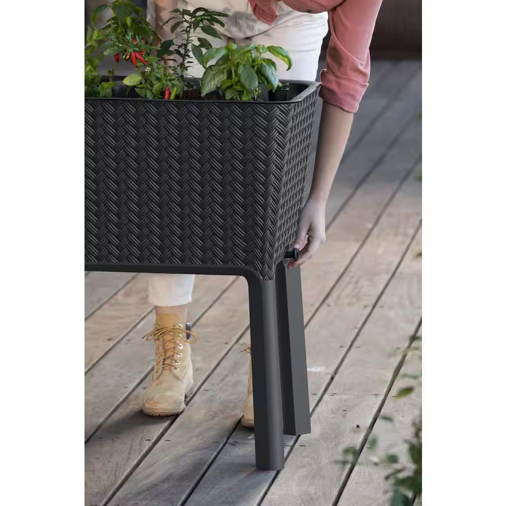 Splendor 29.8 In. H X 44.9 In. W Anthracite Raised Garden Bed